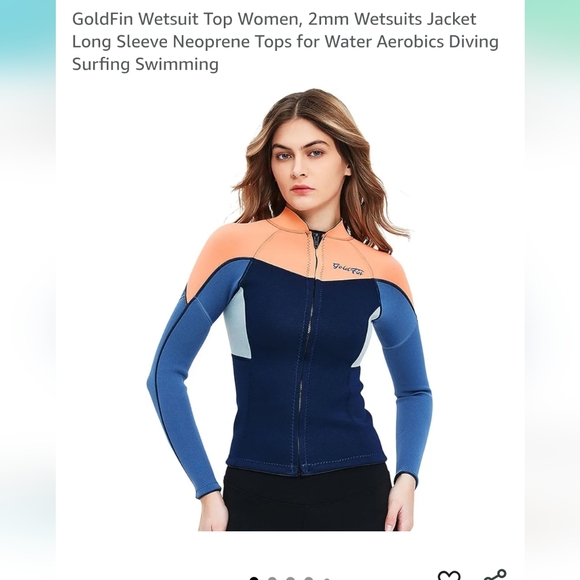 GoldFin Women's Neoprene Wetsuit Jacket Size Large New 2mm - Picture 1 of 2